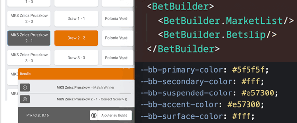 Bet Builder Widget — FDJ Gaming Solutions & Sporting Solutions